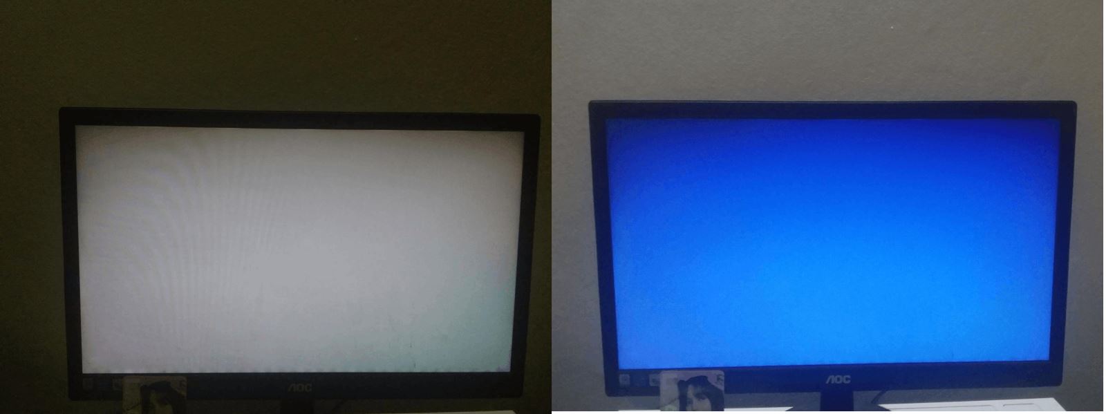 black screen vs blue screen vs no signal comparison