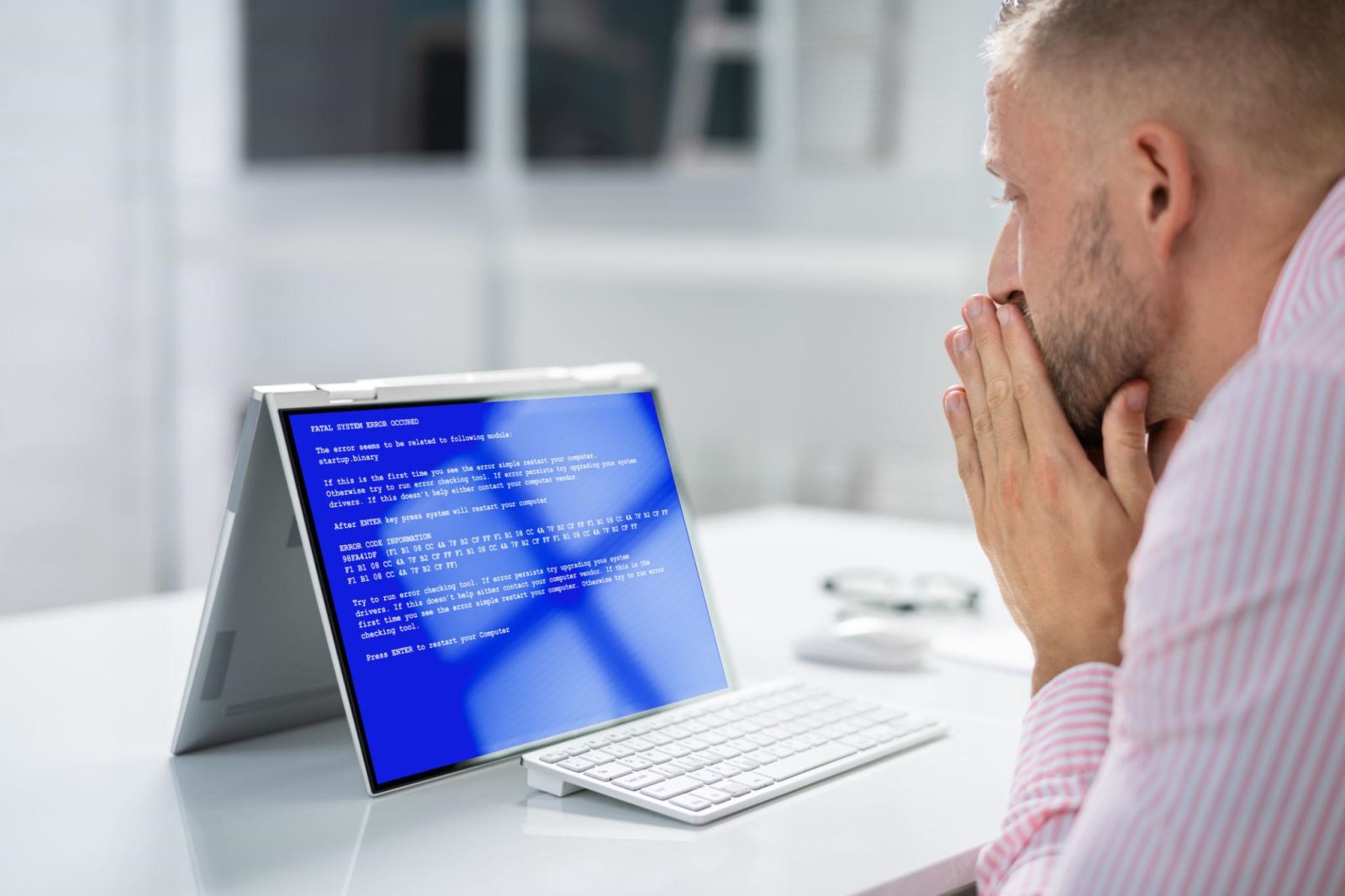windows blue screen of death error with stop code