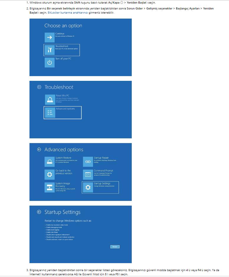windows advanced startup safe mode recovery screen