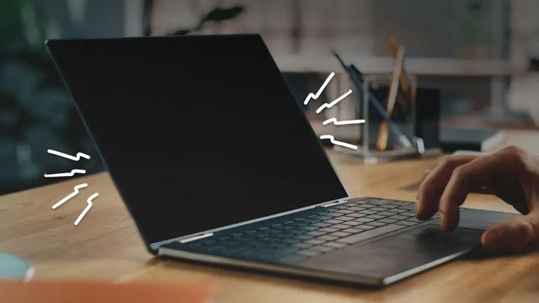 laptop screen black but powered on no display